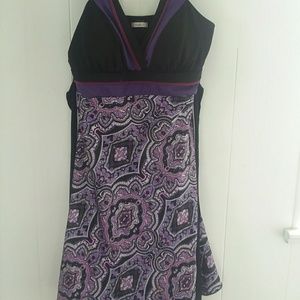 Purple paisley cocktail dress